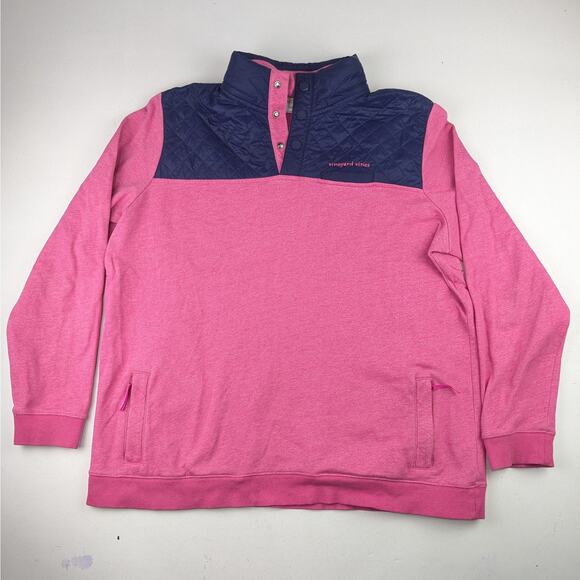 Vineyard Vines Women's Shep Performance Quilted Snap Pullover W/Hood - XL - Picture 1 of 8